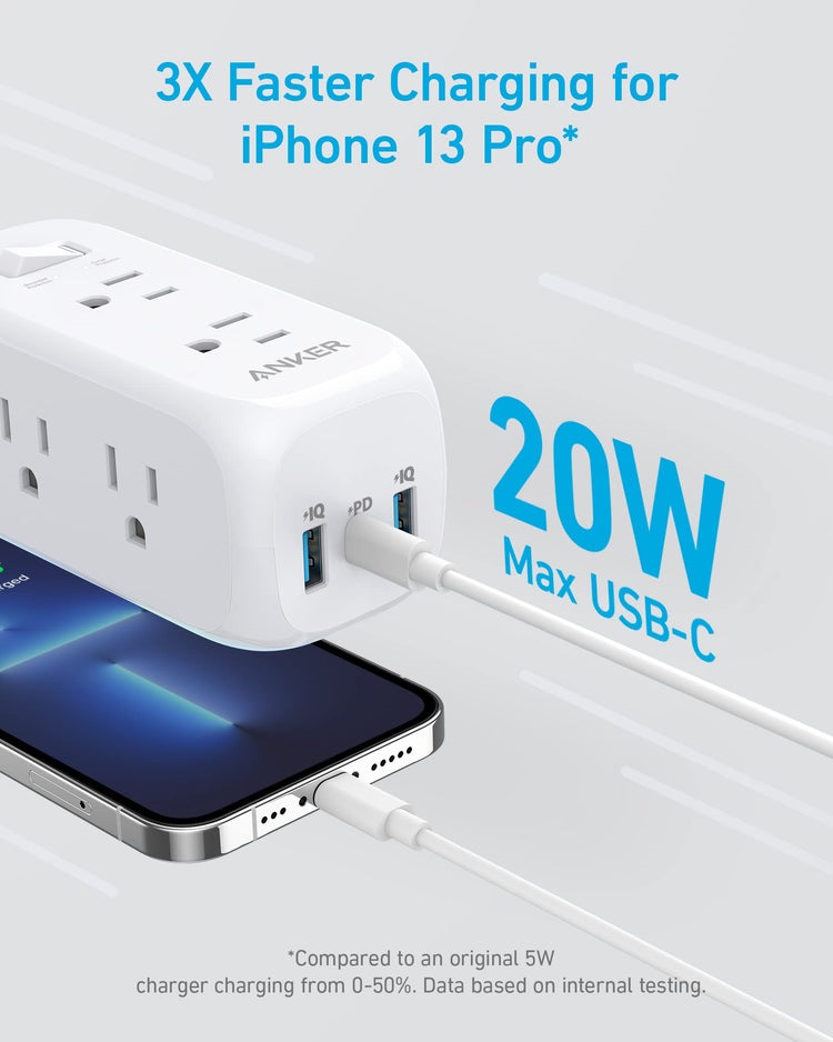 Anker 332 USB Power Strip AC Power White | BI176327T2