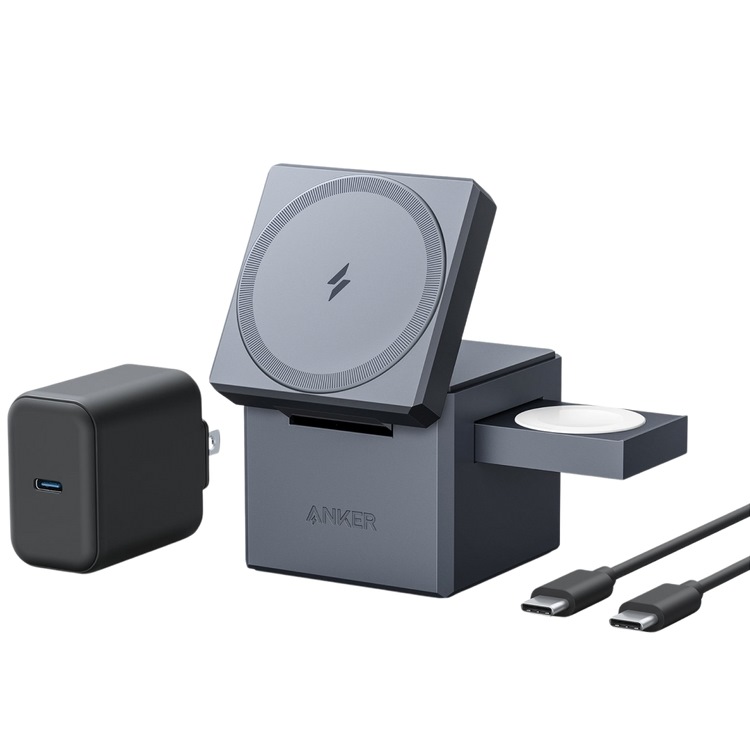 Anker 3-in-1 Cube with MagSafe Wireless Chargers Grey | MH616841B4