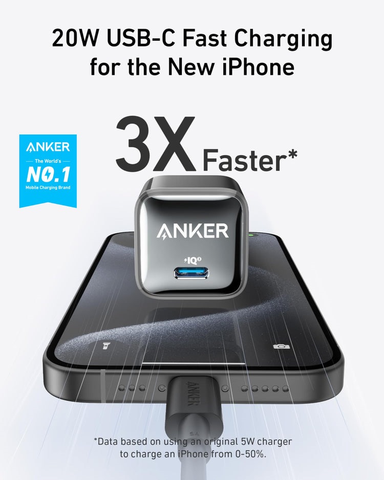 Anker 511 Charger ((Nano Pro) with 6 ft USB-C Cable Chargers Black | TM670667A2