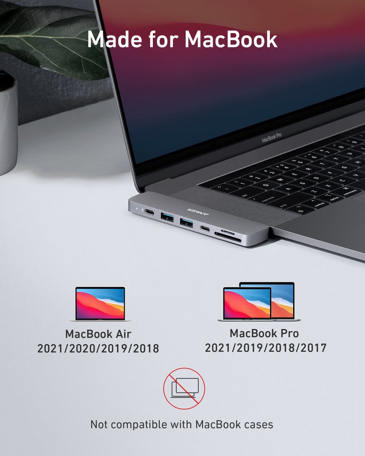 Anker 547 USB-C Hub ((7-in-2, for MacBook) Hubs and Docks Grey | CQ305850J7