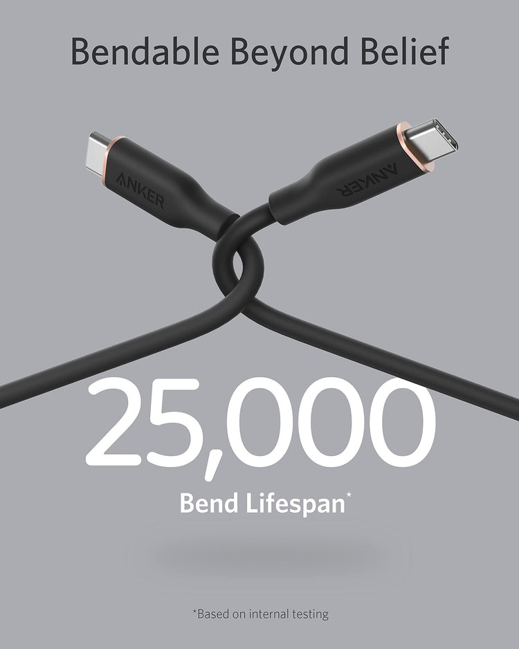 Anker 643 USB-C to USB-C Cable ((Flow, Silicone) Cables Black | QQ415971F4