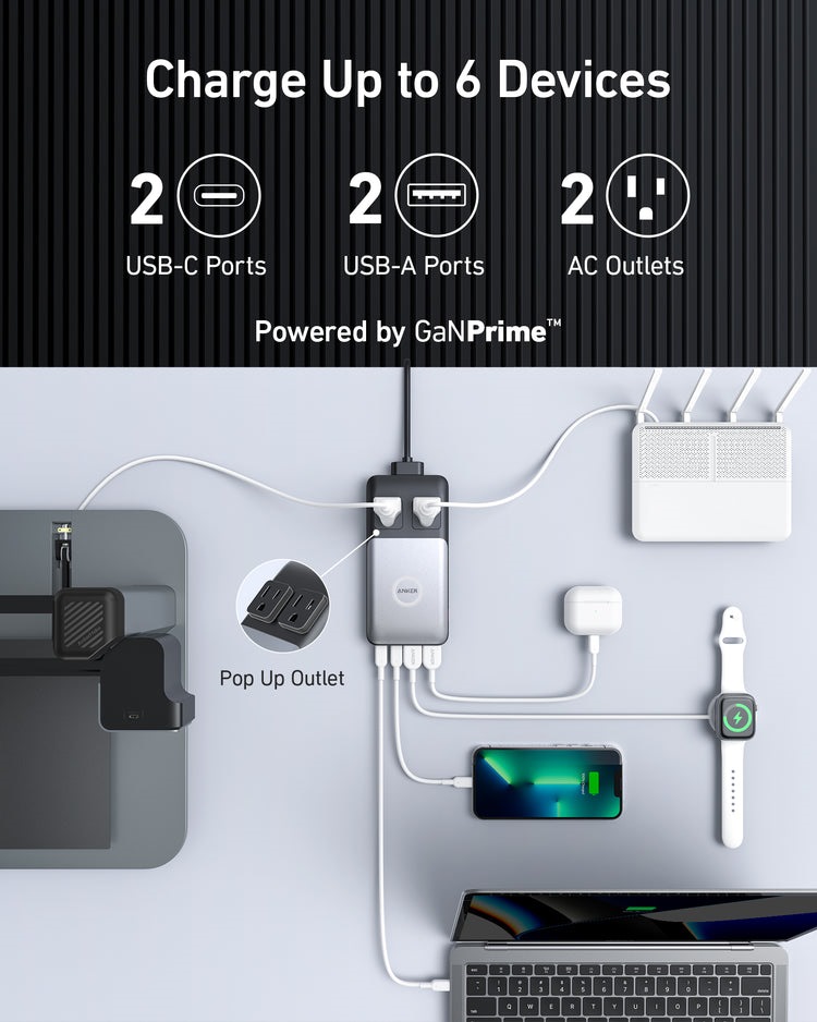 Anker 727 Charging Station ((GaNPrime 100W) AC Power Grey | FO436023L5