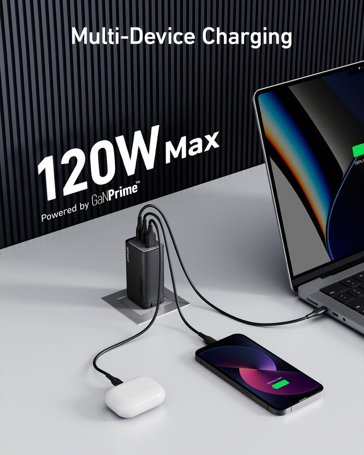 Anker 737 Charger ((GaNPrime 120W) Chargers Black | AF359755I2