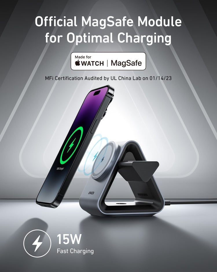 Anker 737 MagGo Charger ((3-in-1 Station) Wireless Chargers Black | KF095749H9