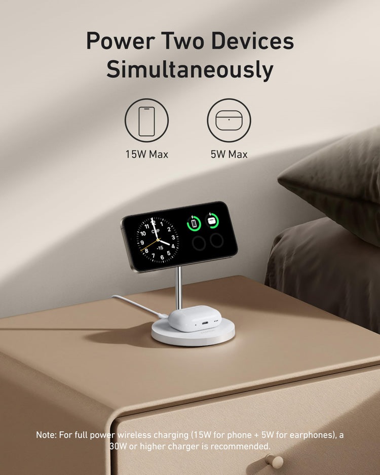 Anker MagGo Wireless Charger ((2-in-1, Stand) Wireless Chargers White | CA871957C0