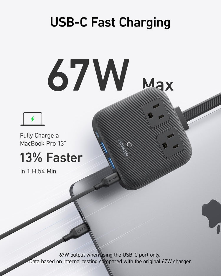 Anker Nano Charging Station ((6-in-1, 67W) AC Power Black | IU626032M5