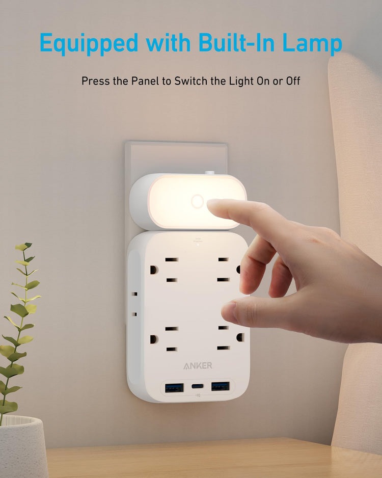 Anker Outlet Extender ((9-in-1) AC Power White | UJ843594T0
