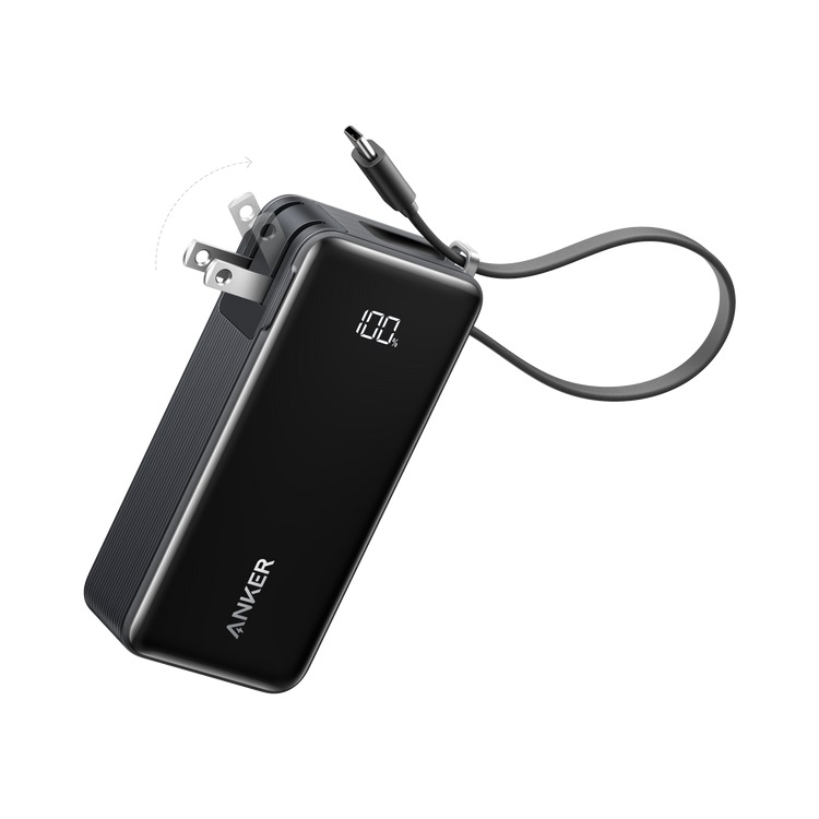 Anker Power Bank ((10K, Fusion, Built-In Cable) Power Banks Black | KZ535313F4