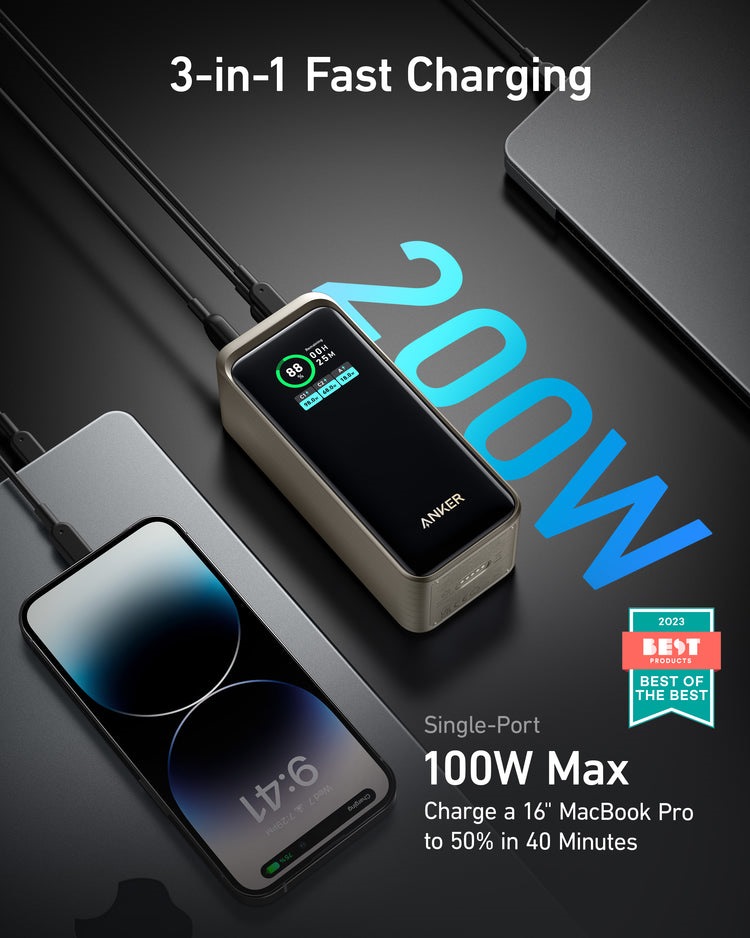 Anker Prime 20,000mAh Power Bank ((200W) Power Banks Black | SA235043J0