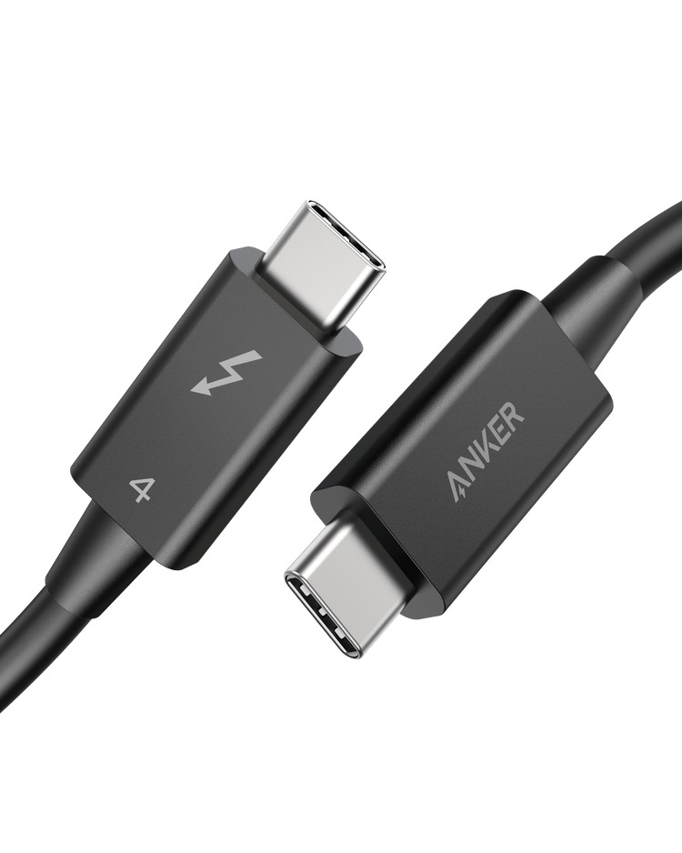 Anker USB-C to USB-C Thunderbolt 4 100W Cable ((2.3 ft) Cables Black | ZW164116M1