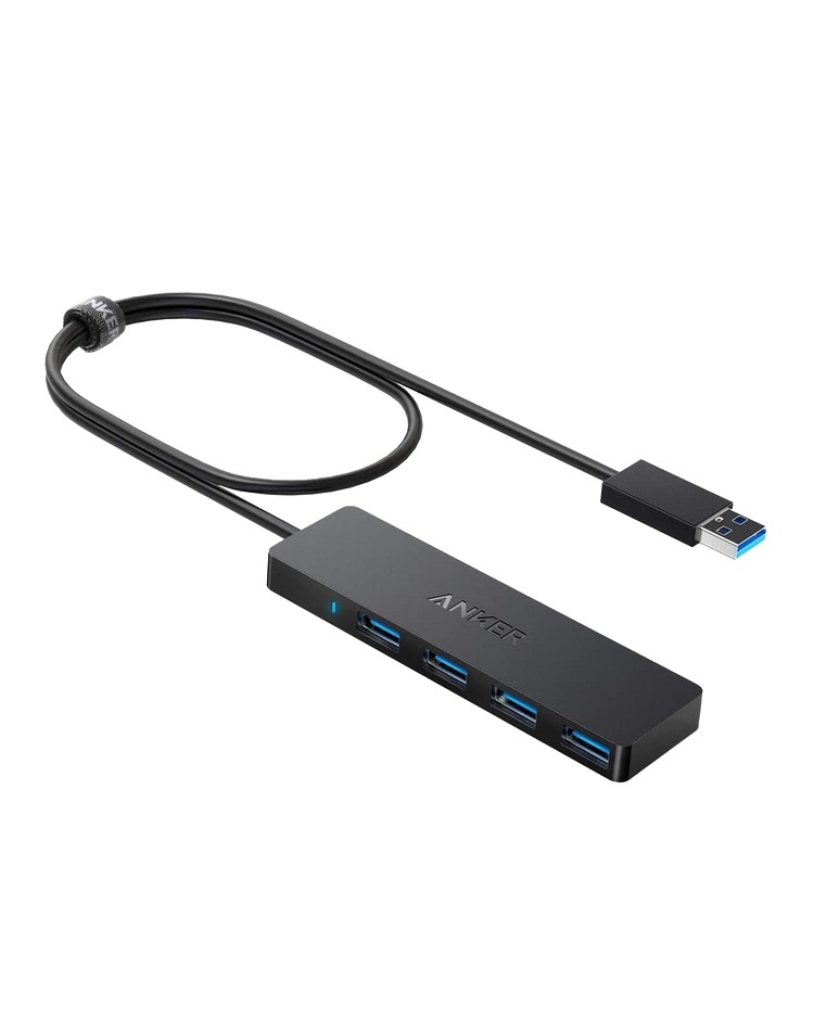 Anker Ultra Slim 4-Port USB 3.0 Data Hub Hubs and Docks Black | QI361246N8